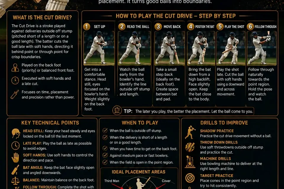 Master the Cut Drive: Timing, Soft Hands and Off-Side Placement